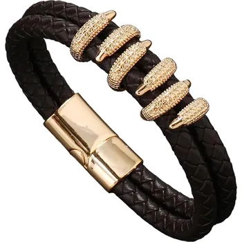 Náramek IZMAEL Pánsky náramek HA 33333 Černá/Zlatá KP33333