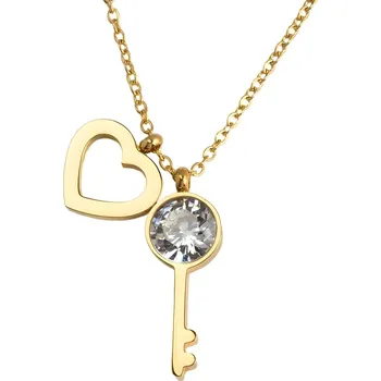 Náhrdelník IZMAEL Náhrdelník Heart Key Zlatá KP21068