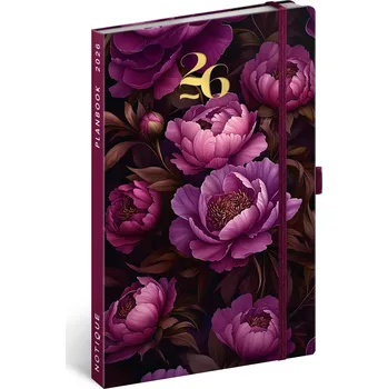 Notique Planbook diář/notes 13 x 21 cm 14denní 2026, fialové květy