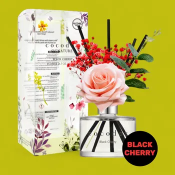 Aroma difuzér COCODOR - Rose Diffuser Black Cherry - Difuzér s růží a vůní černé třešně - 200 ml