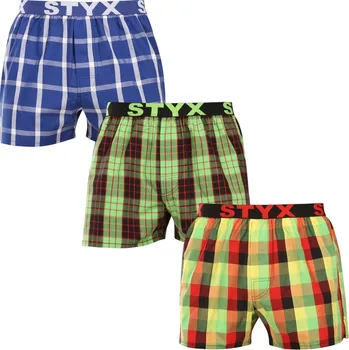 Trenýrky 3PACK pánské trenky Styx sportovní guma vícebarevné (3B110406) L Možnost vrácení zboží ZDARMA do 120 dnů!