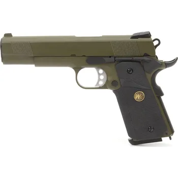 Airsoftová zbraň WE Airsoftová pistole M.E.U. SOC - olivová , celokov, blowback, bez RIS lišty