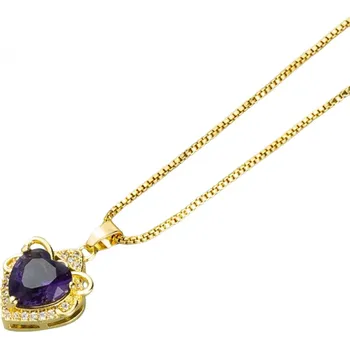 Náhrdelník IZMAEL Náhrdelník ER 20884 Zlatá/Fialová KP20884