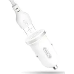 XO Autonabíječka s USB C Kabelem 2x USB 2,1A Bílá