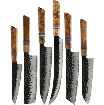 Kuchyňský nůž Sada damaškových kuchyňských nožů ZE 37435 – Hnědá