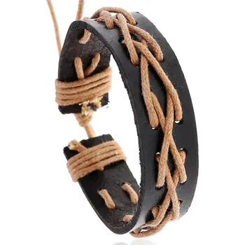 Náramek IZMAEL Pánský náramek RA 33213 Černá/Hnědá KP33213