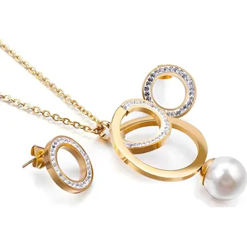 Souprava šperků IZMAEL Set SC 15139 Zlatá KP15139