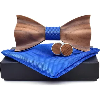 Motýlek IZMAEL Dřevěný motýlek LU 30928 Modrá