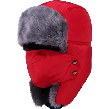 Čepice Zimní kožešinová čepice Červená