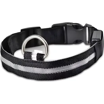 Obojek pro psa Svítící obojek pro psa s USB nabíjením Černá/XL