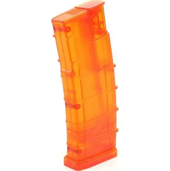 Airsoft 6mm Proshop Ruční rychlo-dobíječka (plnička) ve stylu PMAG na 450 kuliček - oranžová