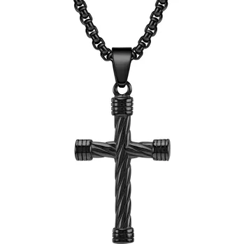 Náhrdelník IZMAEL Náhrdelník HO 34545 Cross Černá KP34545