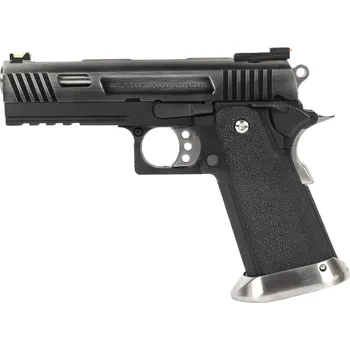Airsoftová zbraň WE Airsoftová pistole HI-CAPA 4.3 Allosaurus - celokov, blowback - stříbrná