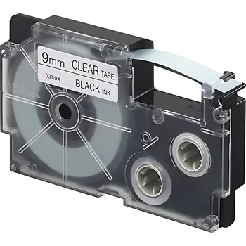 Pásek do tiskárny Kompatibilní Páska pro Casio XR 9X – 9mm x 8m Černý Tisk/Bílý Podklad