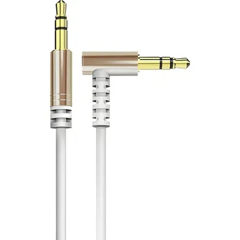 Audio kabel Dudao úhlový kabel AUX mini jack 3,5 mm kabel 1 m Bílá