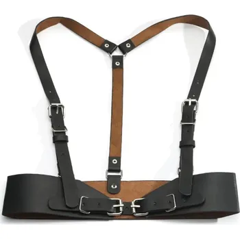 Postroj pro psa Dámsky Kožený Postroj SI-33064 - Čierna/S