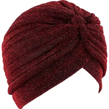 Čepice Třpytivá Turbanová Čepice Bordová