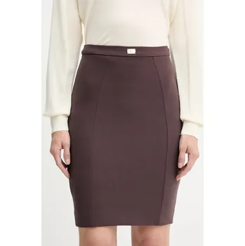 Dámská sukně Sukně Elisabetta Franchi vínová barva, mini, pouzdrová, GO14757E2 93X, vel. 38
