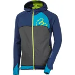 Progress REBEL HOODY pánská sportovní mikina s kapucí tm. modrá/tyrkys/zelená Velikost: XXL