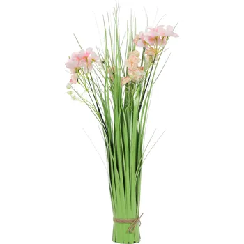 umělá květina Home Styling Collection Umělá růžová rostlina s trávou, 60 cm