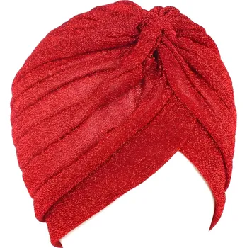Čepice Třpytivá Turbanová Čepice Červená