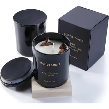 Svíčka Sójová vonná svíčka Černá/Dub/Lískový ořech