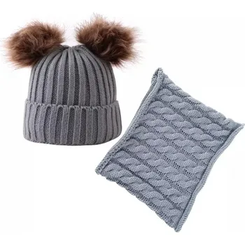 Čepice Dětská čepice a nákrčník CU 21534 Šedá