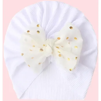 Čepice Dětská turbanová čepice JO 38208 Bílá