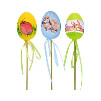 Velikonoční dekorace Velikonoční zápichy vejce 4x6cm 6ks