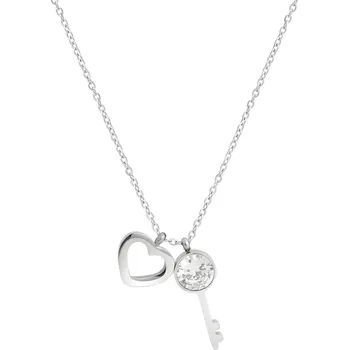 Náhrdelník IZMAEL Náhrdelník Heart Key Stříbrná KP21069