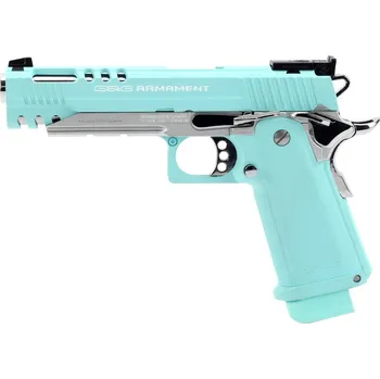 Airsoftová zbraň G&G Airsoftová pistole GPM1911 CP, celokov, plyn blowback (GBB) - Macaron Blue