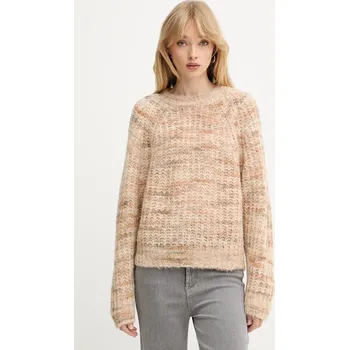 Dámský svetr Vlněný svetr BOSS Orange C_Fiambella 50527837 béžová 80X, vel. M