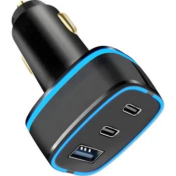 Ven Dens USB A + 2x USB C Autonabíječka Černá