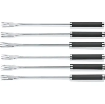 Příbor KELA KELA Fondue vidlička MEYRIN 6 ks nerez/silikon antracit KL-16581