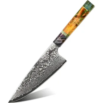 Kuchyňský nůž IZMAEL Damaškový kuchyňský nůž YO 37569 Fat Gyuto/Multibarevná 19.5 cm