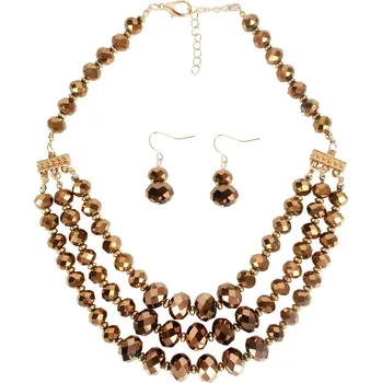 Souprava šperků IZMAEL Set CA 29124 Hnědá KP29124