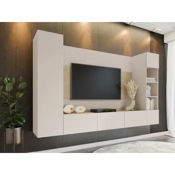 Nábytek Obývací stěna Cypria IV, Barva dřeva: pískově béžová / pískově béžová + dub cremona MIRJAN 5903211429156