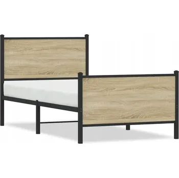 Postel Jednolůžková kovová postel 75x190 dub sonoma