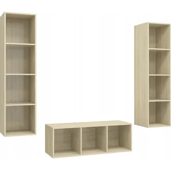 Televizní stolek TV stolek RTV 3 ks Dub Sonoma 107/142,5 cm