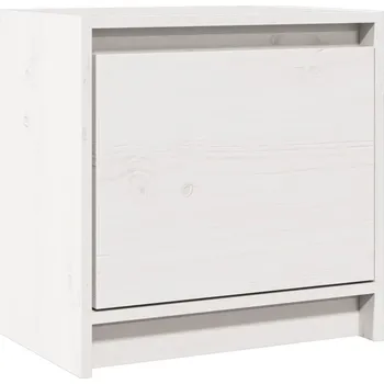 Noční stolek Bílý dřevěný noční stolek 40x30,5x40 cm
