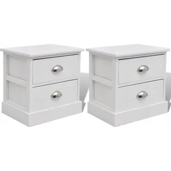 Noční stolek Noční stolky ve francouzském stylu, 38x28x38 cm, bílé