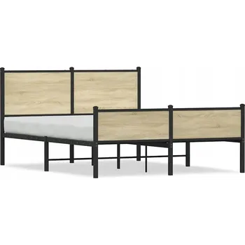 Postel Rám postele ocelový 140x190 dub sonoma