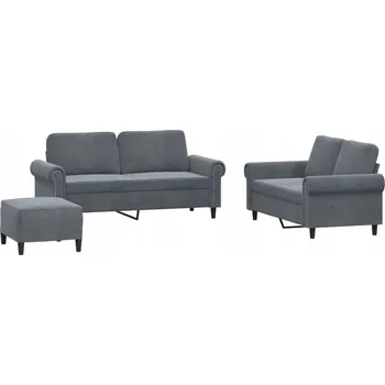 Sedací souprava Sametová sedací souprava pro 2 osoby, tmavě šedá, 140 cm