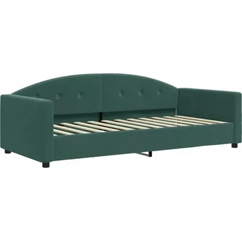 Pohovka Rozkládací pohovka 2 v 1, samet tmavě zelená, 222x100x75 cm