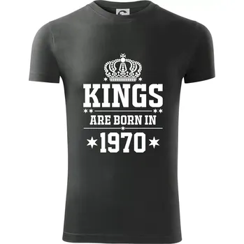 Pánské oblečení Kings are born in 1970 - Viper FIT - Pánské zůžené tričko - 3XL ( Tmavá břidlice (šedá se zeleným nádechem) )