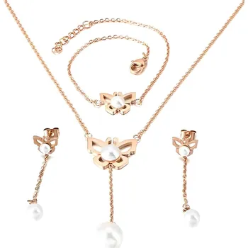 Souprava šperků IZMAEL Set FA 15092 Zlatá/Růžová KP15092