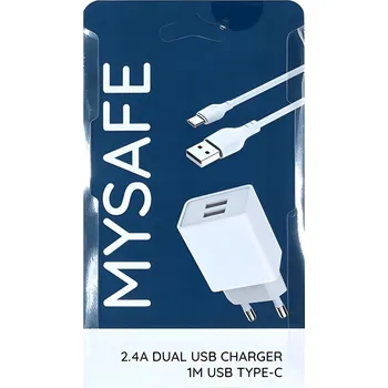 Nabíječka MySafe Ch24A 1m Kabel Typ C 2,4A Bílá
