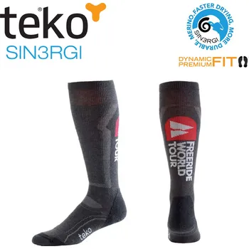 Pánské ponožky Teko 2712 M3RINO.XC light FWT Ski black lyžařské ponožky Velikost: 34-37