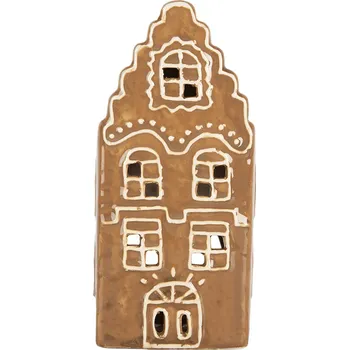 Svícen Clayre & Eef - Dekorativní perníková chaloupka na čajovou svíčku 6CE2341