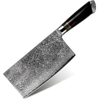 Kuchyňský nůž IZMAEL Damaškový kuchyňský sekáček HARAHU SA 29015 Černá 17.6 cm